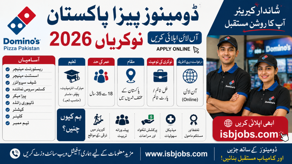 Domino’s Pizza Pakistan Jobs 2026 – Latest Restaurant Career Opportunities | Apply Online